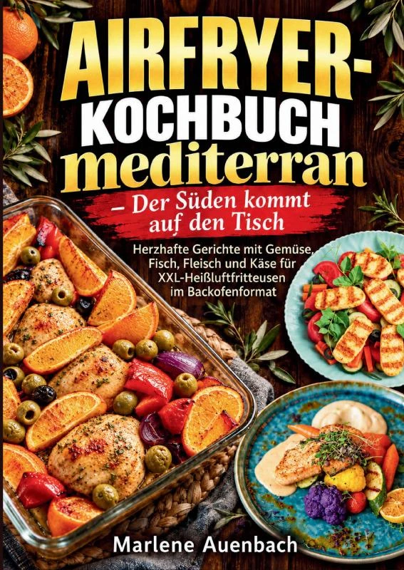 Airfryer-Kochbuch mediterran ¿ Der Süden kommt auf den Tisch – Marlene Auenbach – boek cover