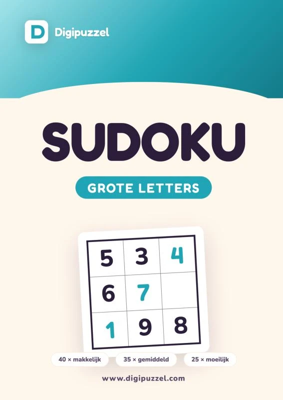 Digipuzzel Sudoku Grote Letters – Digipuzzel – boek cover