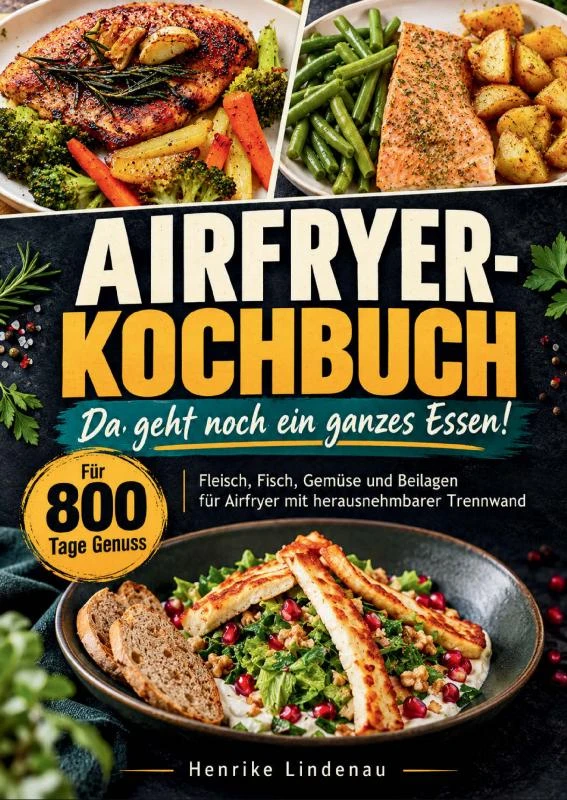 Airfryer-Kochbuch ¿ Da geht noch ein ganzes Essen! – Henrike Lindenau – boek cover