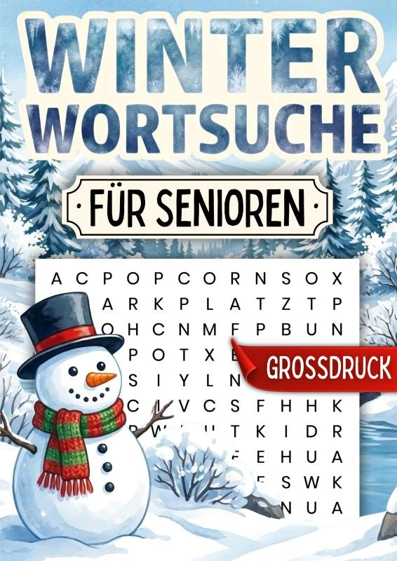 Winter Wortsuchrätsel für Senioren - Großdruck – Seniorensache Verlag – boek cover