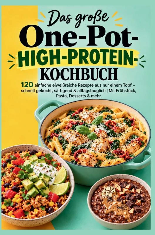 Das große One-Pot-High-Protein-Kochbuch: 120 einfache eiweißreiche Rezepte aus nur einem Topf – Beate Grünfelder – boek cover
