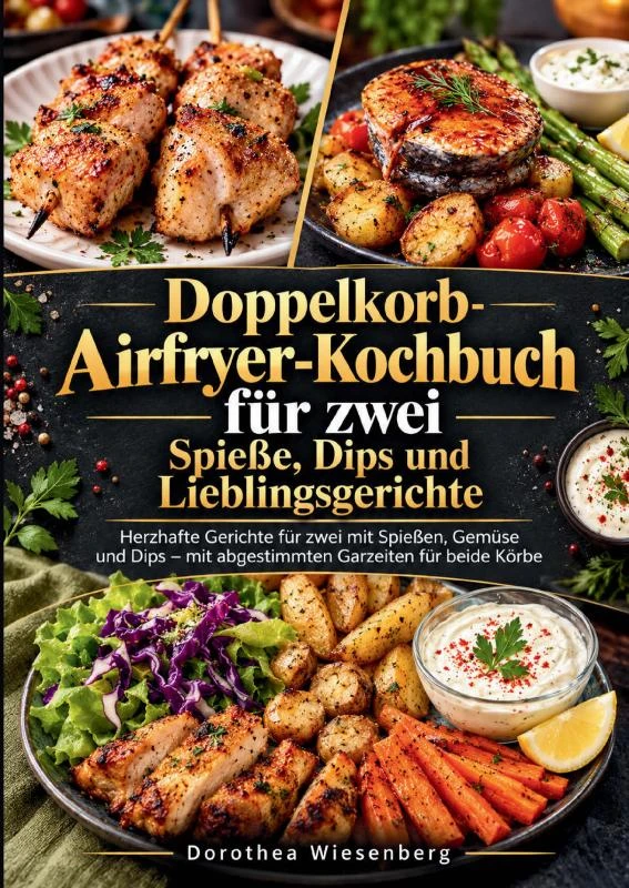 Doppelkorb-Airfryer-Kochbuch für zwei ¿ Spieße, Dips und Lieblingsgerichte – Dorothea Wiesenberg – boek cover