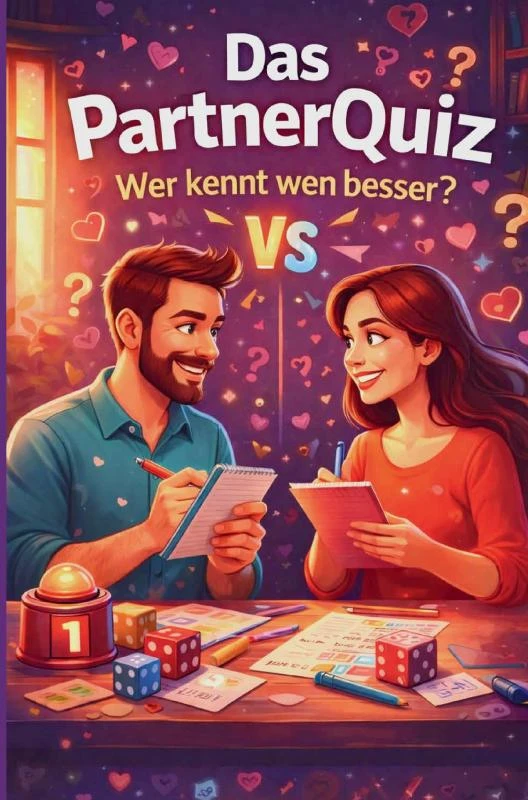 Das PartnerQuiz: Wer kennt wen besser? Das Duellbuch für Paare ¿ 100 überraschende Fragen, ehrliche Gespräche und gemeinsame Abende ohne Bildschirmzei – Luca Weber – boek cover