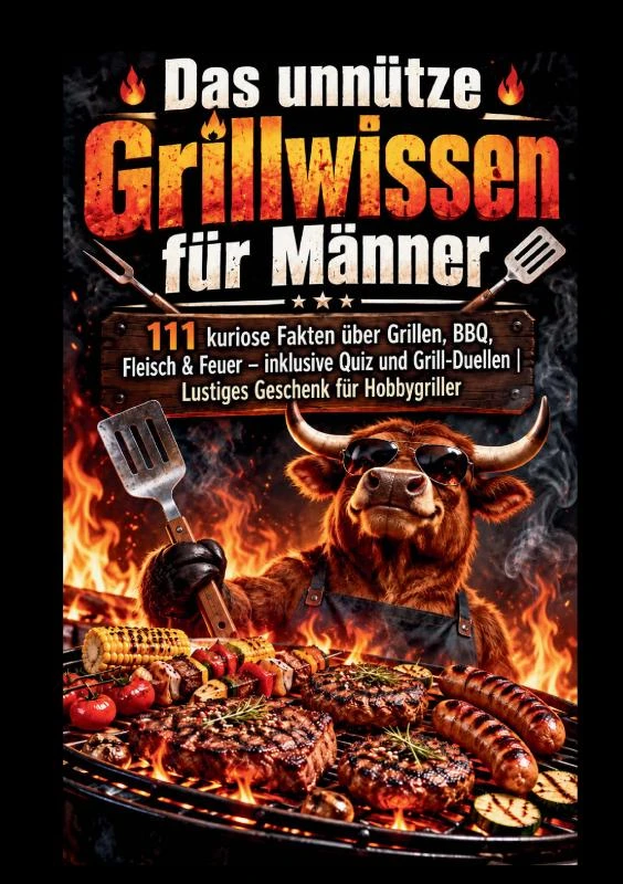 Das unnütze Grillwissen für Männer: 111 kuriose Fakten über Grillen, BBQ, Fleisch & Feuer – Ella Feldgrill – boek cover