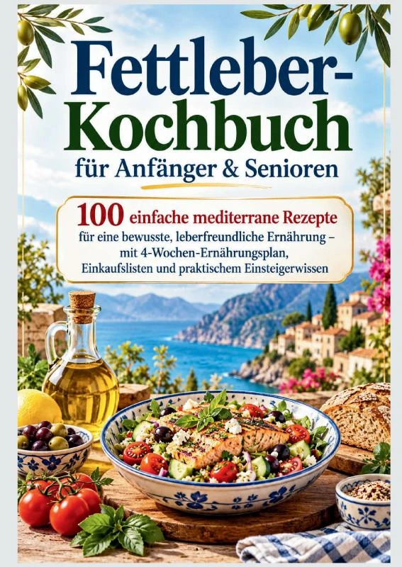 Fettleber-Kochbuch für Anfänger & Senioren: 100 einfache mediterrane Rezepte für eine bewusste, leberfreundliche Ernährung – Ulrike Romano – boek cover