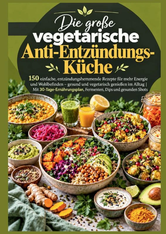 Die große vegetarische Anti-Entzündungs-Küche: 150 einfache, entzündungshemmende Rezepte für mehr Energie und Wohlbefinden – Aleesha Siegfried – boek cover