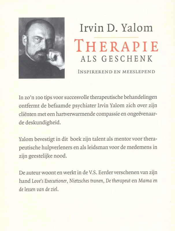 Therapie als geschenk – Irvin D. Yalom – boek cover