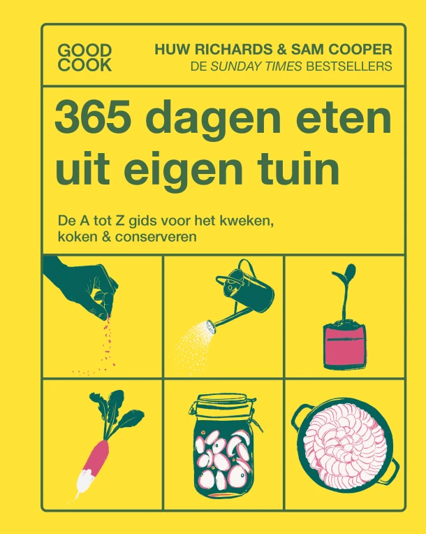 365 dagen eten uit eigen tuin – Huw Richards – boek cover
