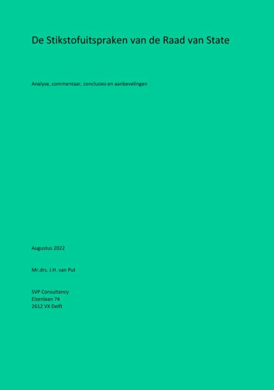 De Stikstofuitspraken van de Raad van State – Sjef van Put – boek cover