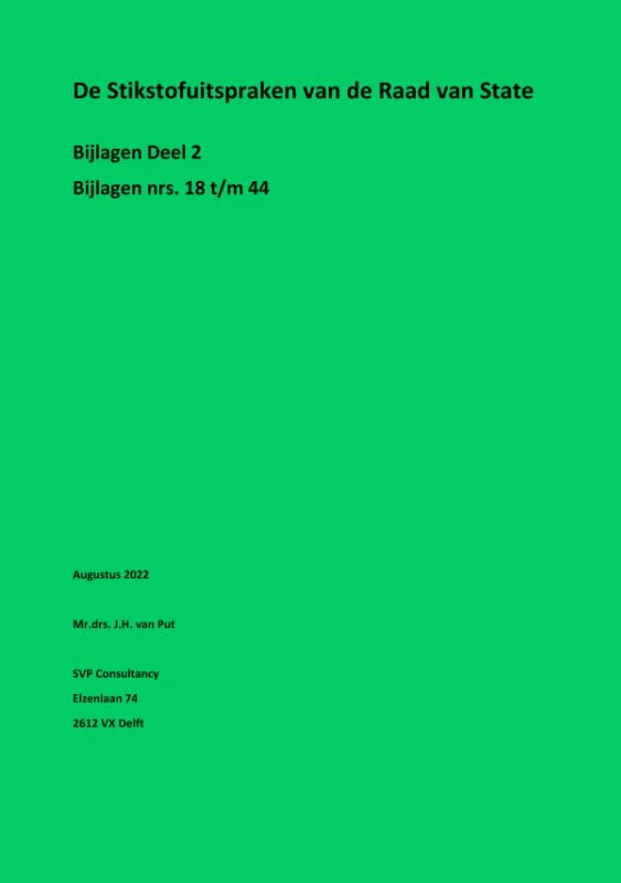 De Stikstofuitspraken van de Raad van State - BIJLAGE 2 – Sjef van Put – boek cover