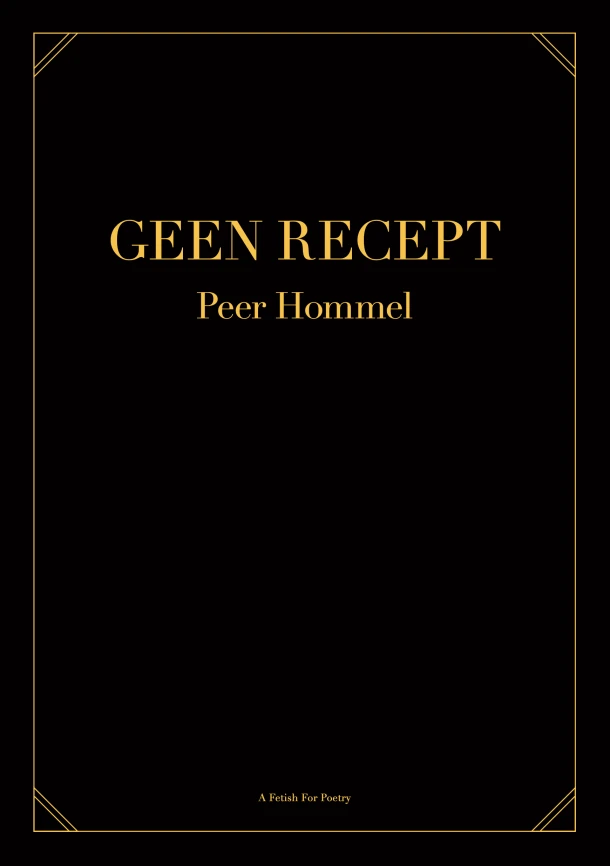 Geen recept – Peer Hommel – boek cover