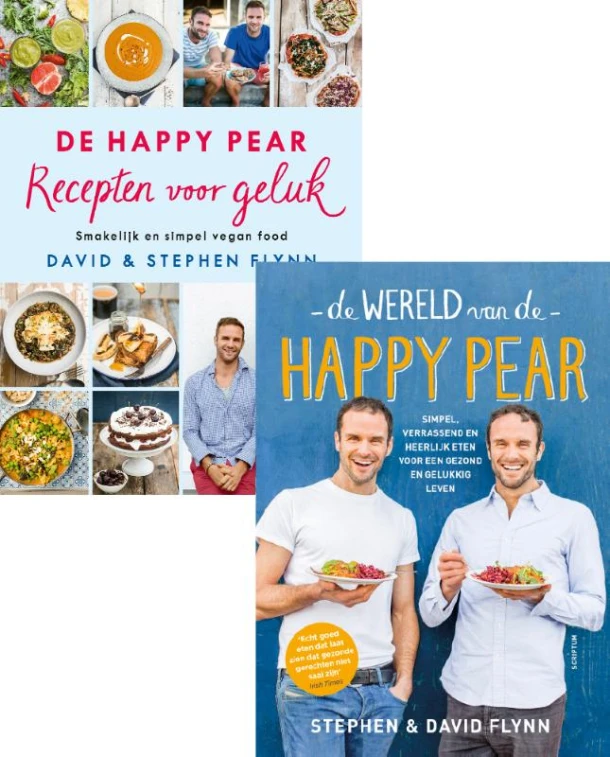 Combipakket De Wereld van de Happy Pear & De Happy Pear Recepten voor geluk – David Flynn – boek cover