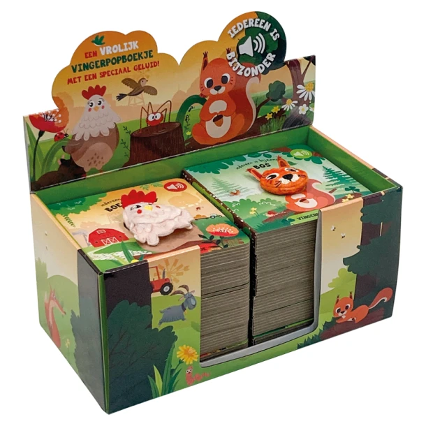 Display vingerpopboekjes Bos/boerderij – boek cover