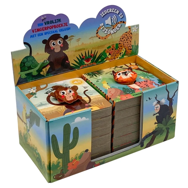 Display vingerpopboekjes Jungle/wilde dieren – boek cover