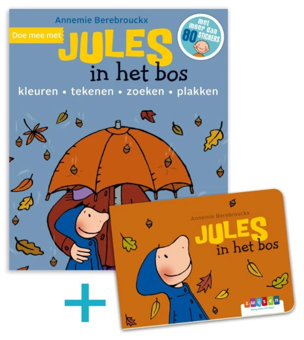 promobundel Doe mee met Jules in het bos + kartonboekje Jules in het bos – Annemie Berebrouckx – boek cover