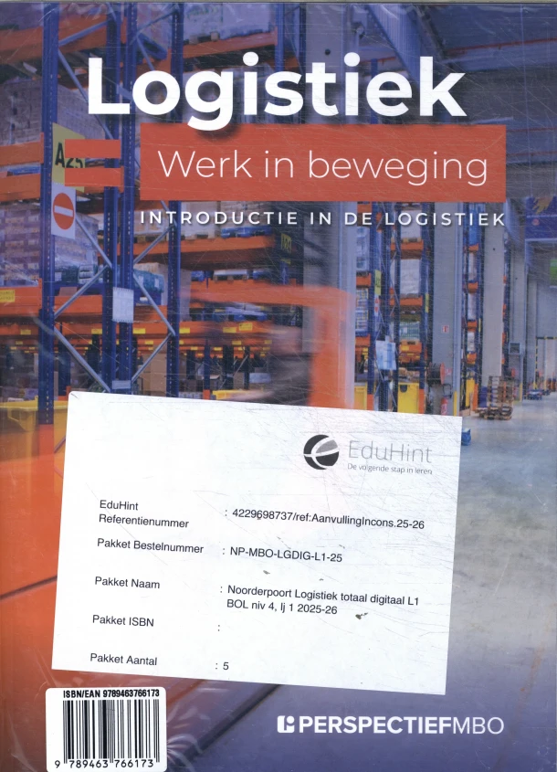 Noorderpoort Logistiek totaal digitaal L1 BOL niv 4, lj 1 2025-26 – boek cover
