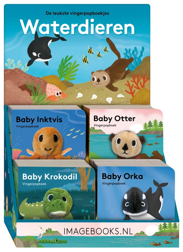 Display Vingerpopboekjes Waterdieren - 4 x 4 exemplaren – boek cover