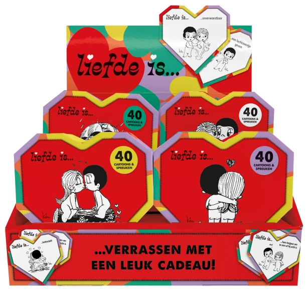 Display Liefde is¿ hartendoosjes 4 x 3 ex. – ImageBooks Factory – boek cover