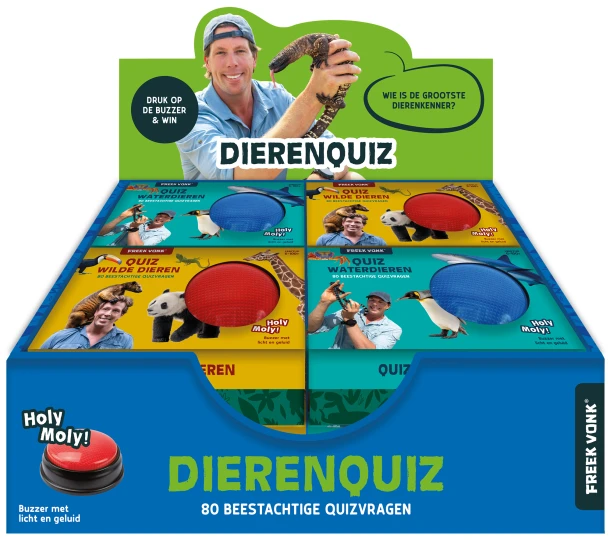 Display Freek Vonk Dierenquizspel met buzzer - 2 x 4 ex. – ImageBooks Factory – boek cover