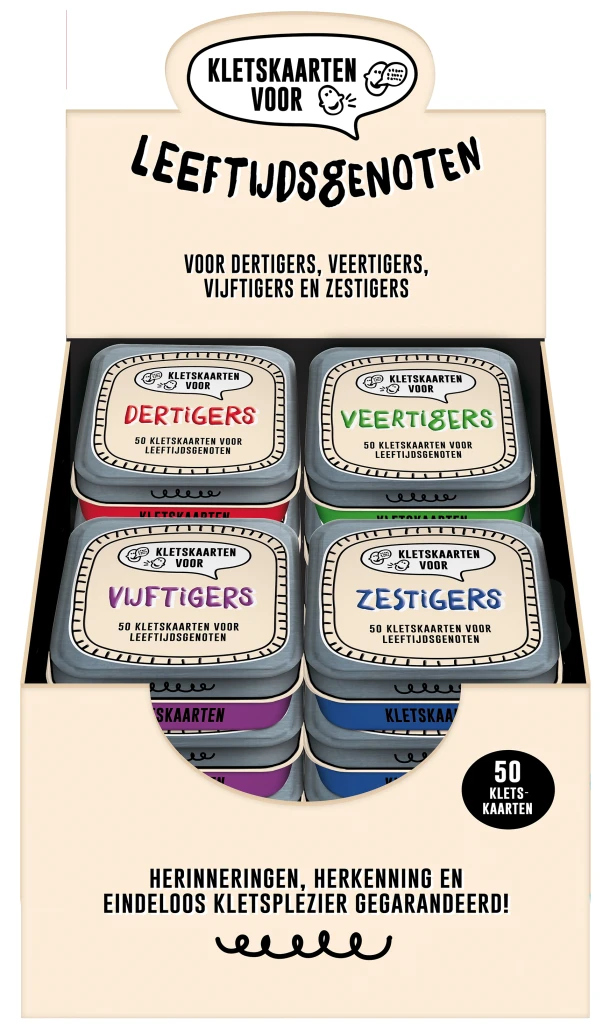 Display Kletskaarten voor leeftijdsgenoten 4 x 4 ex. – ImageBooks Factory – boek cover
