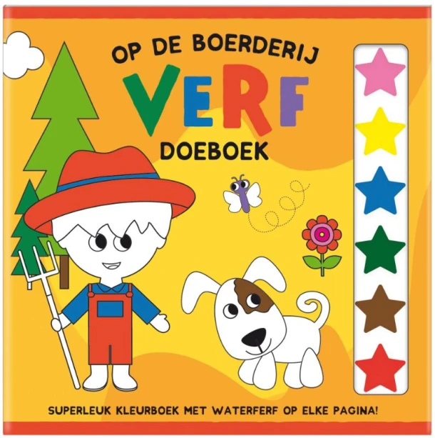 Op de Boerderij Verf Doeboek - (set van 4) – Interstat – boek cover