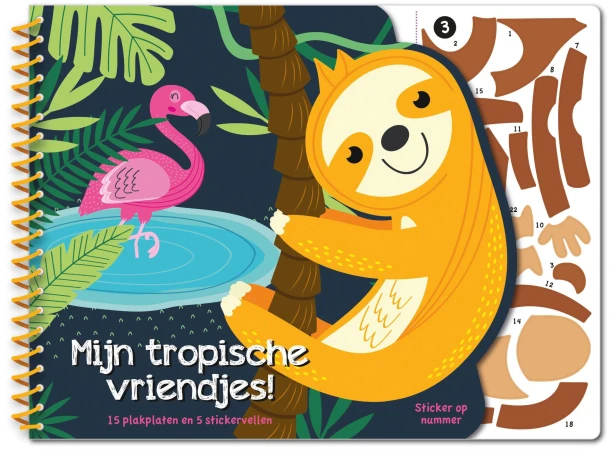 Stickeren op nummer - Mijn tropische vriendjes – Interstat – boek cover