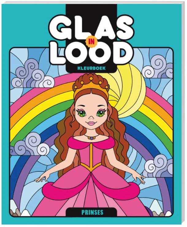 Glas-in-lood kleurboek Prinses – Interstat – boek cover