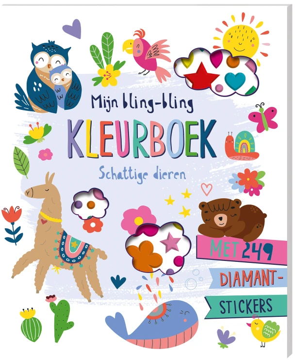 Mijn bling-bling kleurboek - Schattige dieren – Interstat – boek cover
