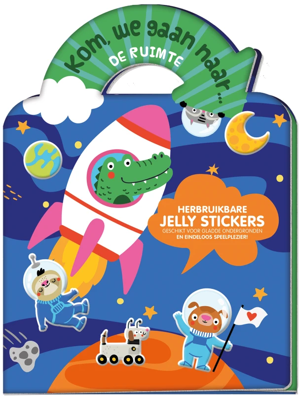 Jelly stickerboek - Kom, we gaan naar... De ruimte – Interstat – boek cover