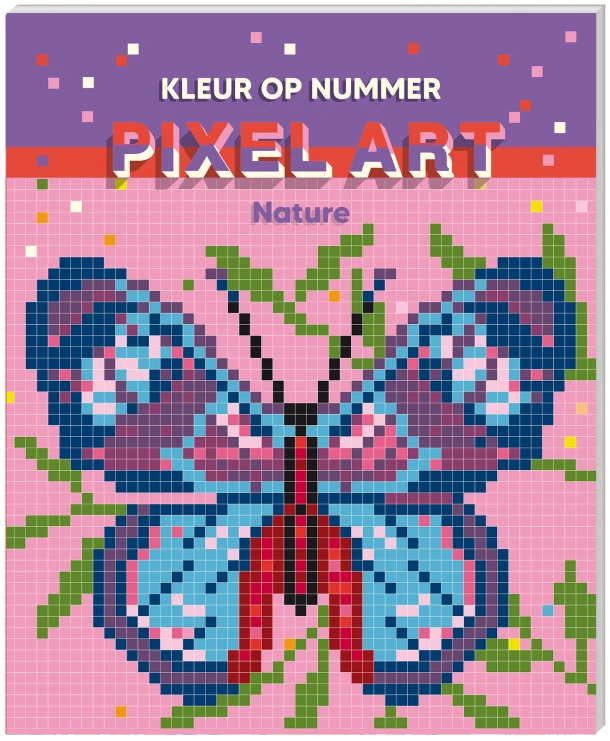 Kleuren op nummer - Pixel art - Nature – Interstat – boek cover