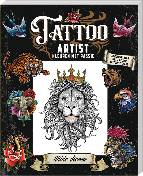 Tattoo Artist kleurboek - Wilde dieren – Interstat – boek cover