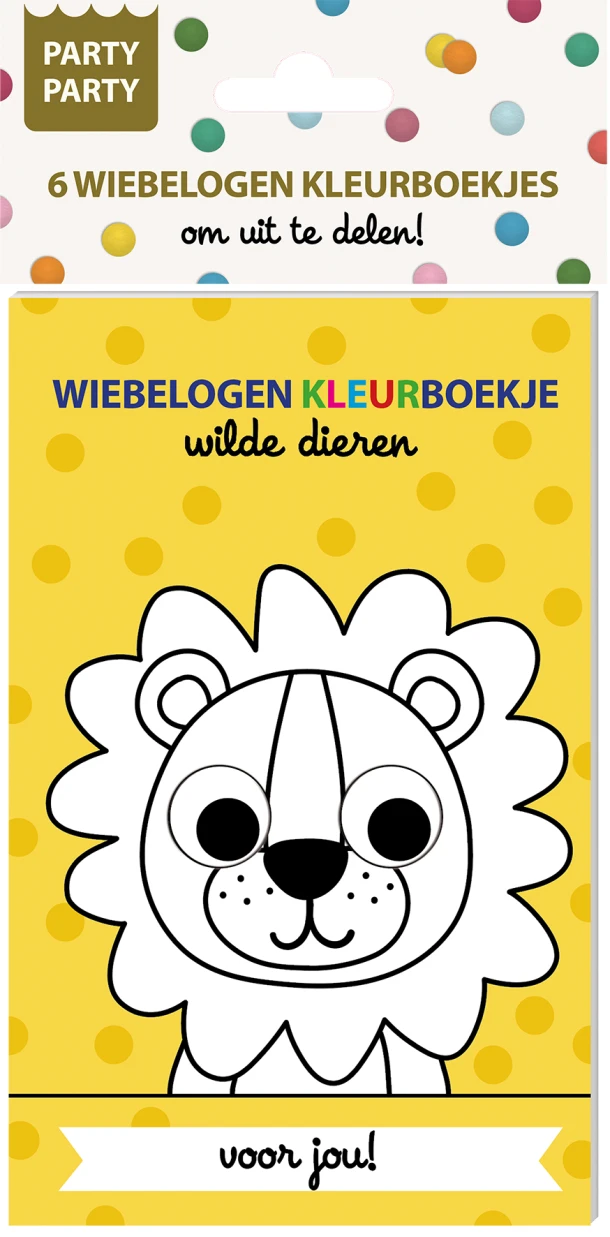 Party Party 6 Wiebelogen Kleurboekjes - Wilde dieren – Interstat – boek cover