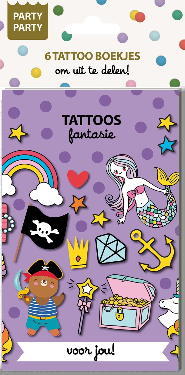 Party Party 6 Tattoo boekjes - Fantasie – Interstat – boek cover