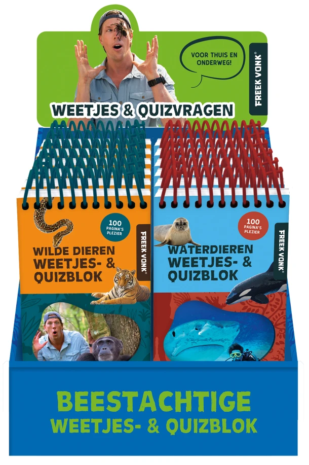 Display Freek Vonk Weetjes- & quizblok 2 x 6 ex. – Interstat – boek cover