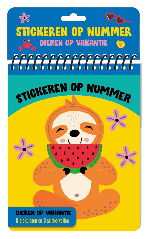 Stickeren op nummer - Dieren op vakantie – Interstat – boek cover