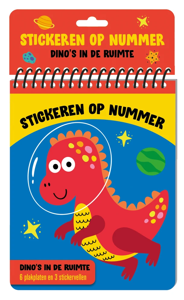 Stickeren op nummer - Dino's in de ruimte – Interstat – boek cover