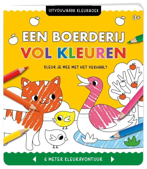 Uitvouwbaar kleurboek - Een boerderij vol kleuren – Interstat – boek cover
