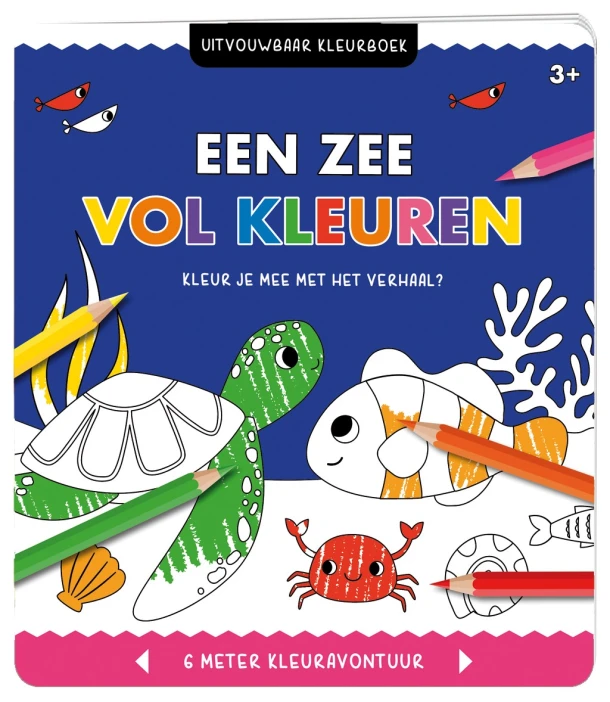 Uitvouwbaar kleurboek - Een zee vol kleuren – Interstat – boek cover