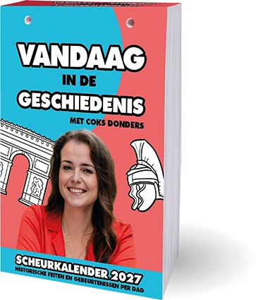Vandaag in de geschiedenis scheurkalender 2027 – Coks Donders – boek cover