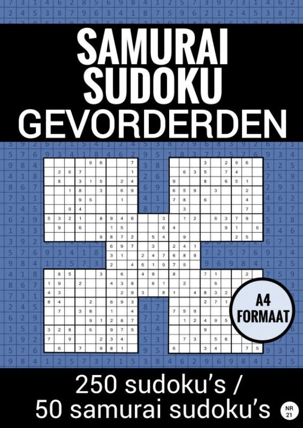 Samurai Sudoku - Gevorderden - nr. 21 – Sudoku Puzzelboeken – boek cover