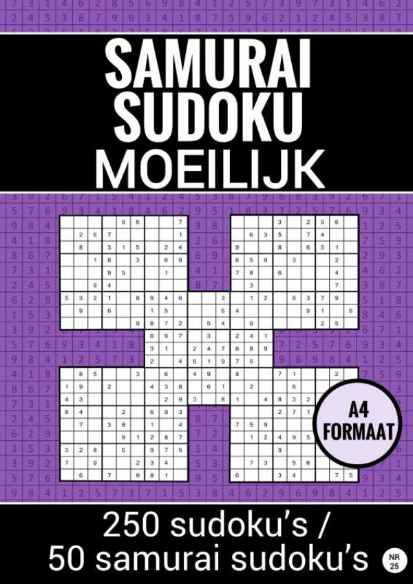 Samurai Sudoku - Moeilijk - nr. 25 – Sudoku Puzzelboeken – boek cover