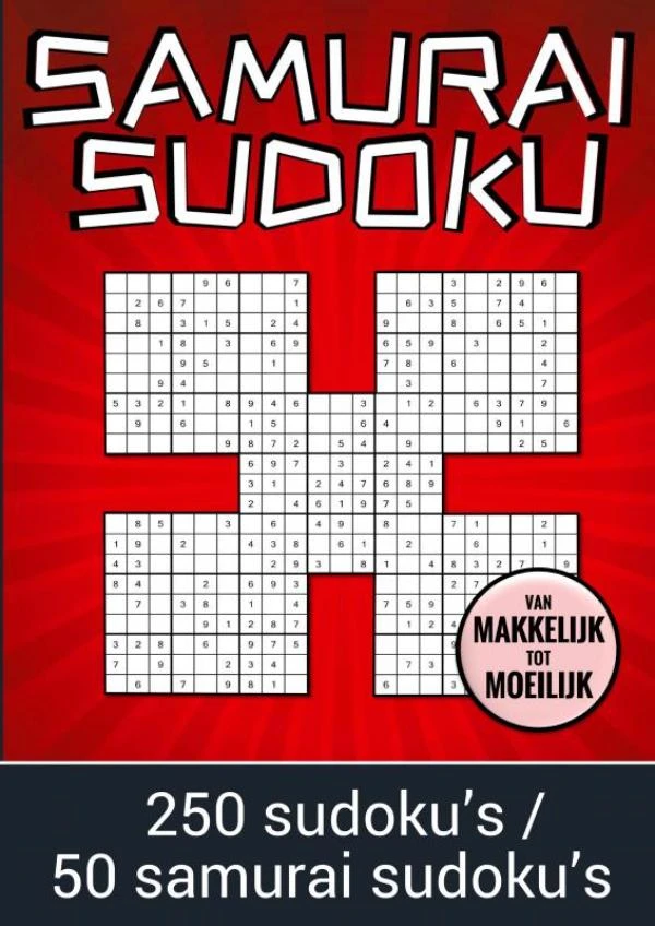 Samurai Sudoku - van Makkelijk tot Moeilijk - 250 Sudoku‘s / 50 Samurai Sudoku‘s – Boek Cadeau – boek cover