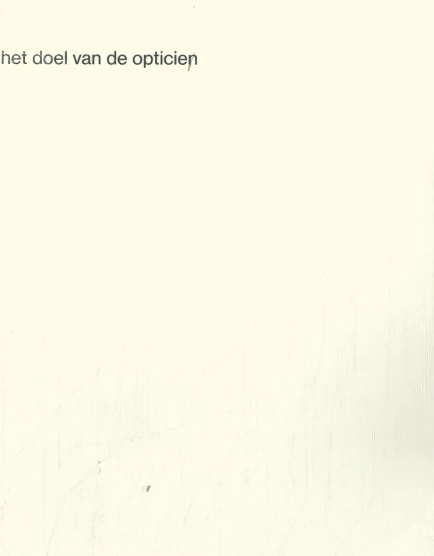 Het doel van de opticien – F. van Dixhoorn – boek cover