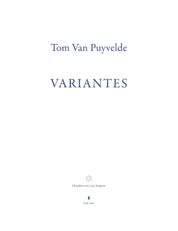 Tom Van Puyvelde. Variantes – Domenico De Chirico – boek cover