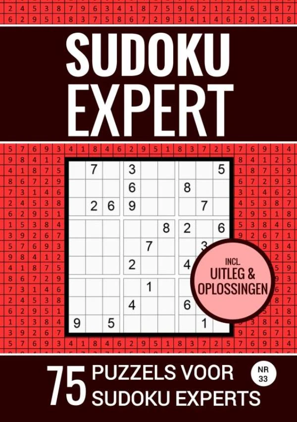 Sudoku Expert - 75 Puzzels voor Sudoku Experts - Nr. 33 – Sudoku Puzzelboeken – boek cover