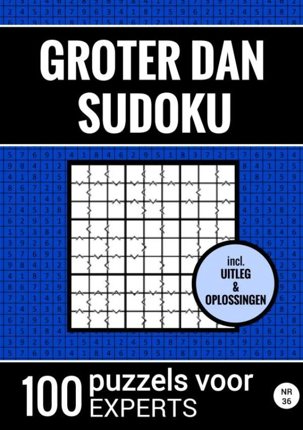 Groter Dan Sudoku - 100 Puzzels voor Experts - Nr. 36 – Sudoku Puzzelboeken – boek cover