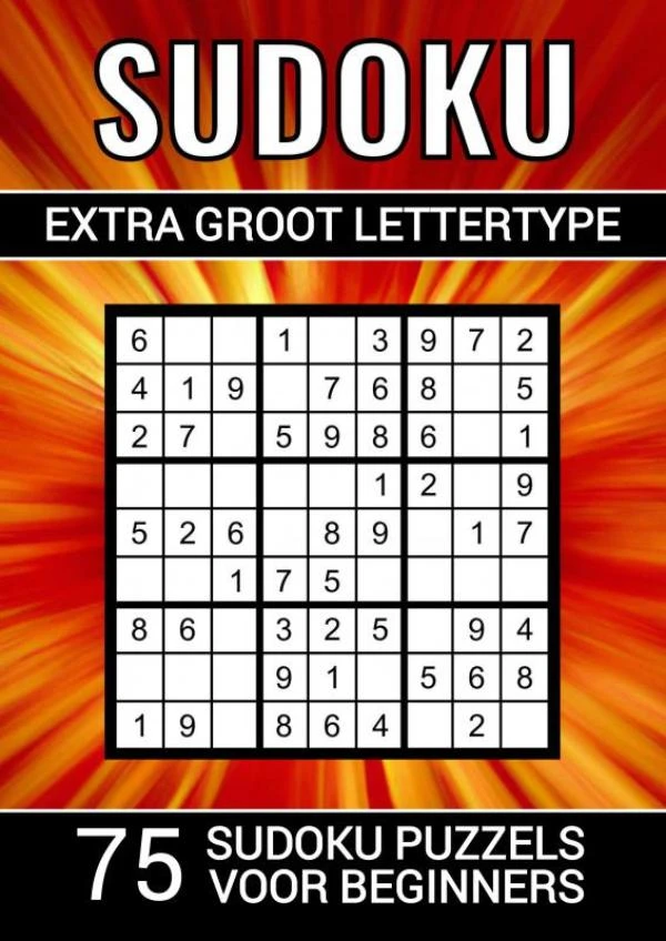 Sudoku Extra Groot Lettertype - 75 Sudoku Puzzels voor Beginners – Puzzelboeken & Meer – boek cover