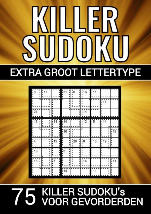 Killer Sudoku - Extra Groot Lettertype - 75 Puzzels voor Gevorderden – Puzzelboeken & Meer – boek cover