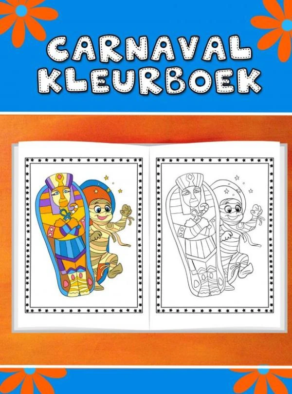 Leuk carnaval kleurboek voor kinderen – Mieke Stevens – boek cover