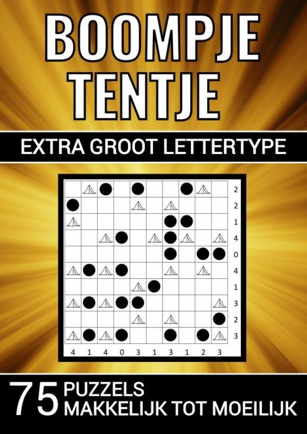 Boompje Tentje - Extra Groot Lettertype - 75 Puzzels, Makkelijk tot Moeilijk – Puzzelboeken & Meer – boek cover